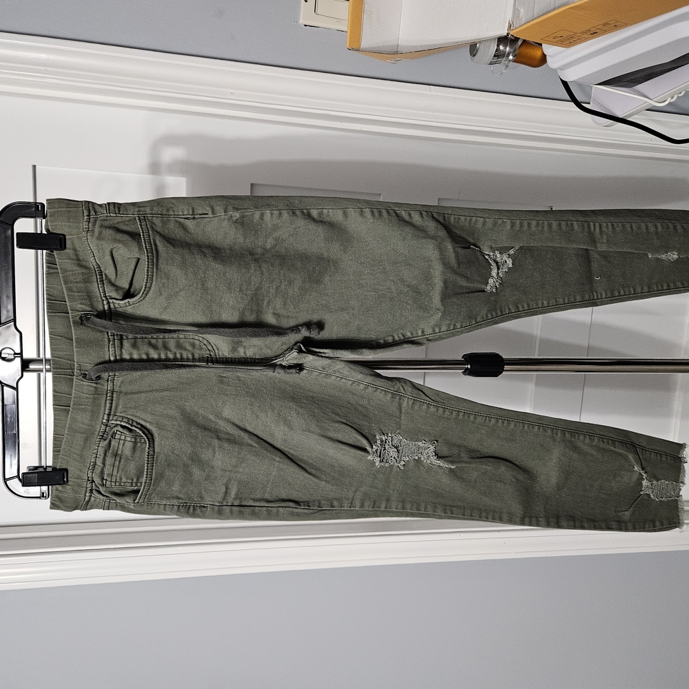 Olive Distressed Jeans